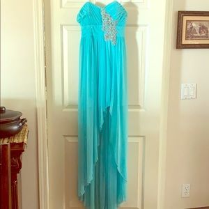 Baby blue high-low gown